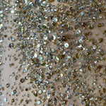 Tony Ward Fall 2025 Sheer Tulle Beaded ad Crystal Gown w/Waterfall Sleeves, close up 2