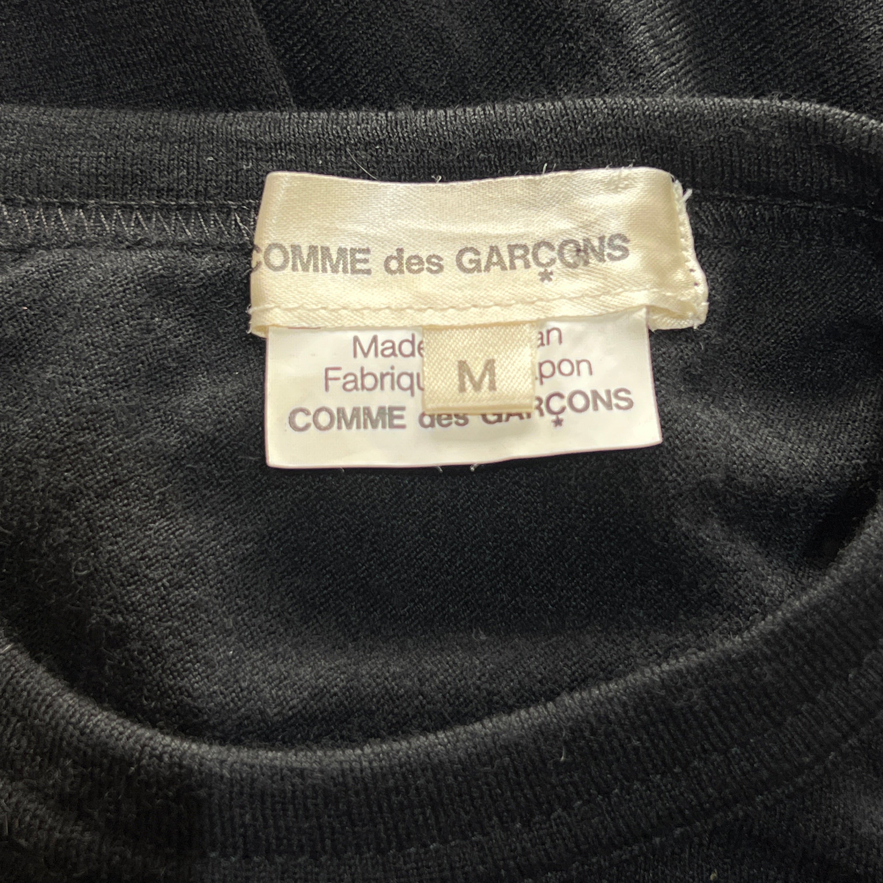 Comme des Garcons F/W 2002 Black Wool Jersey Frill Top, label