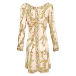 Emilio Pucci 1970's Pale Peach Pastel Printed Silk Jersey Mini Dress, back