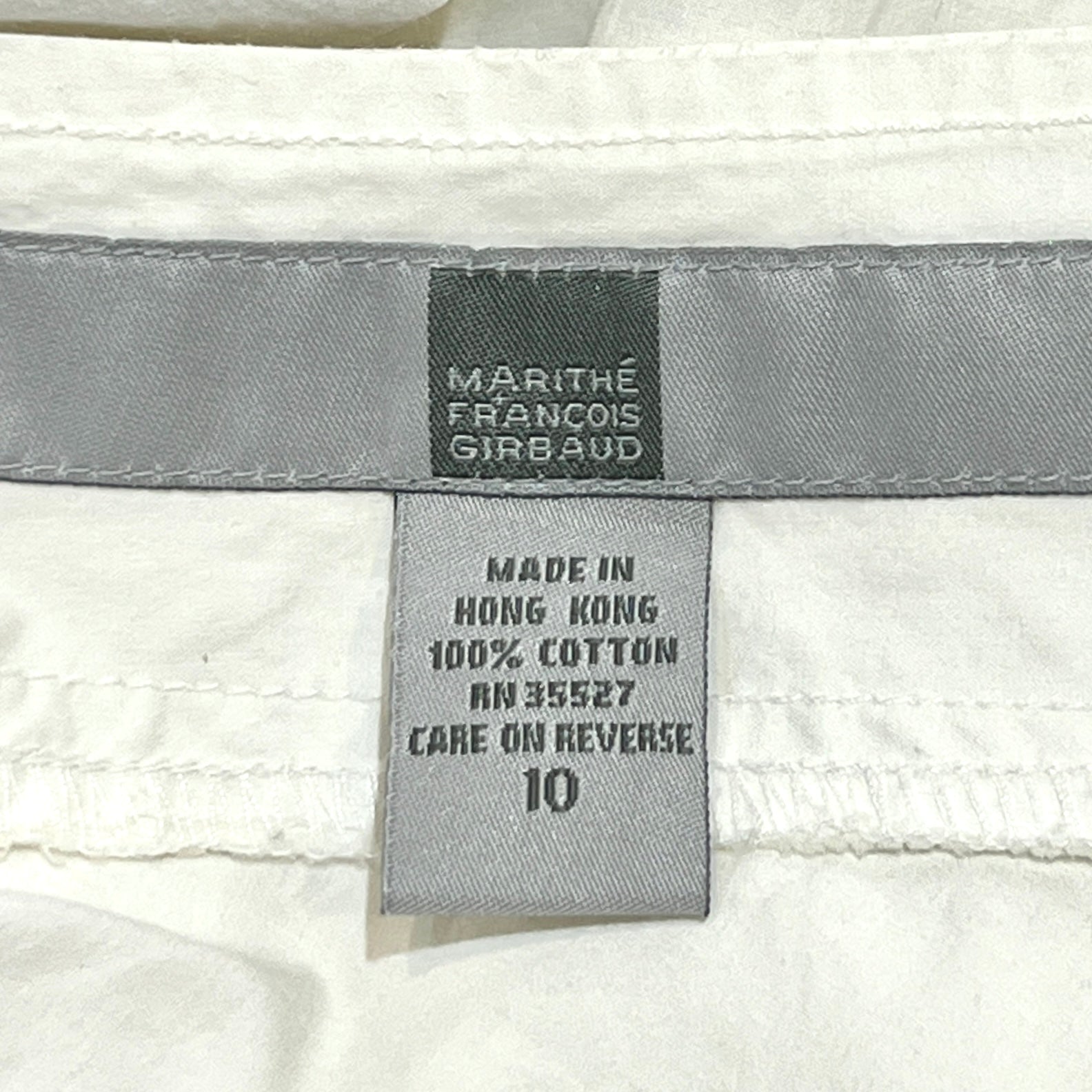 Marithe Francois Girbaud Y2K White Utilitarian Skirt, label
