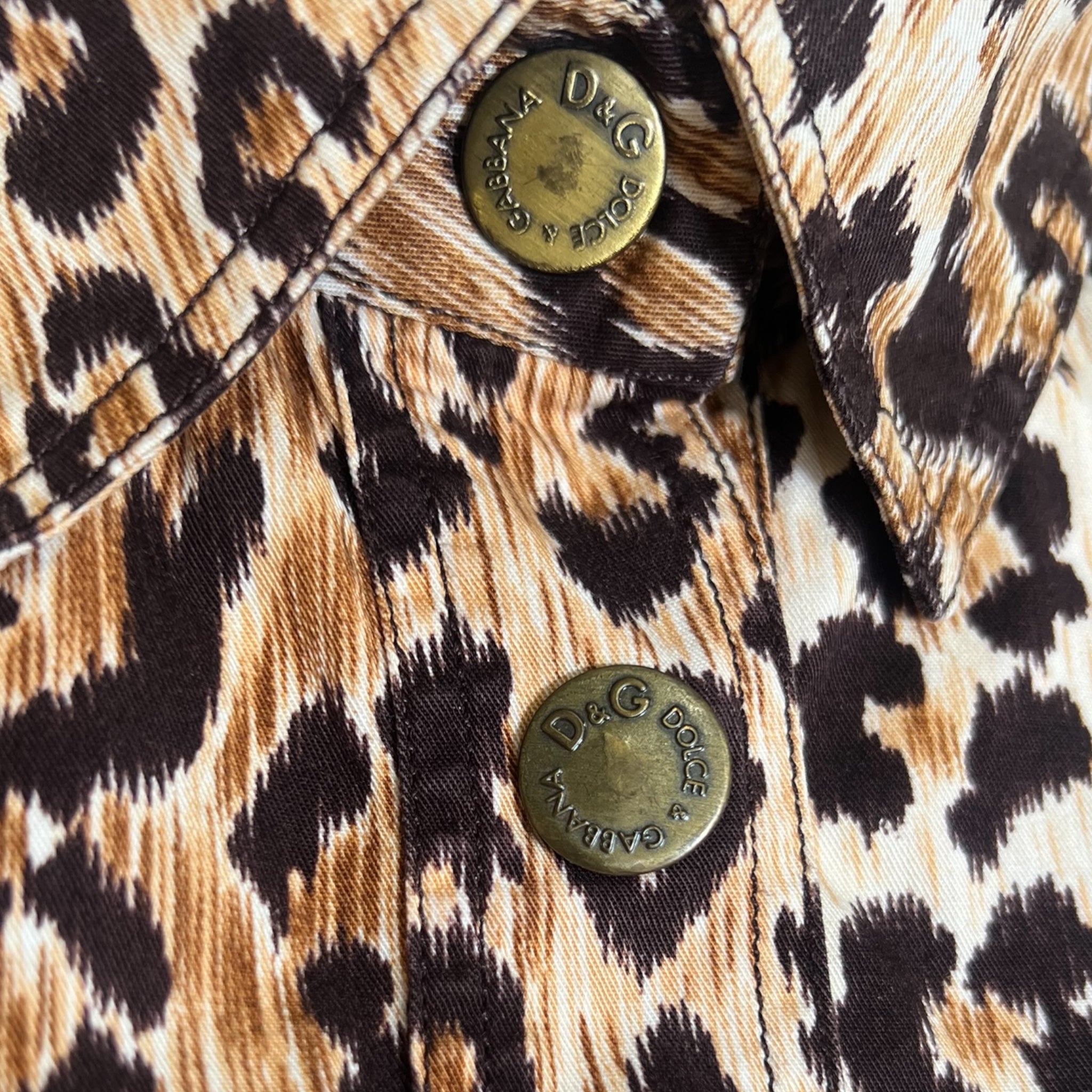 Dolce & Gabbana 1990's Leopard Print Button Up Top, buttons