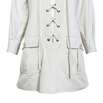 Yves Saint Laurent  1968 Saharienne Ivory Safari Mini Dress, Original and Rare, lower half
