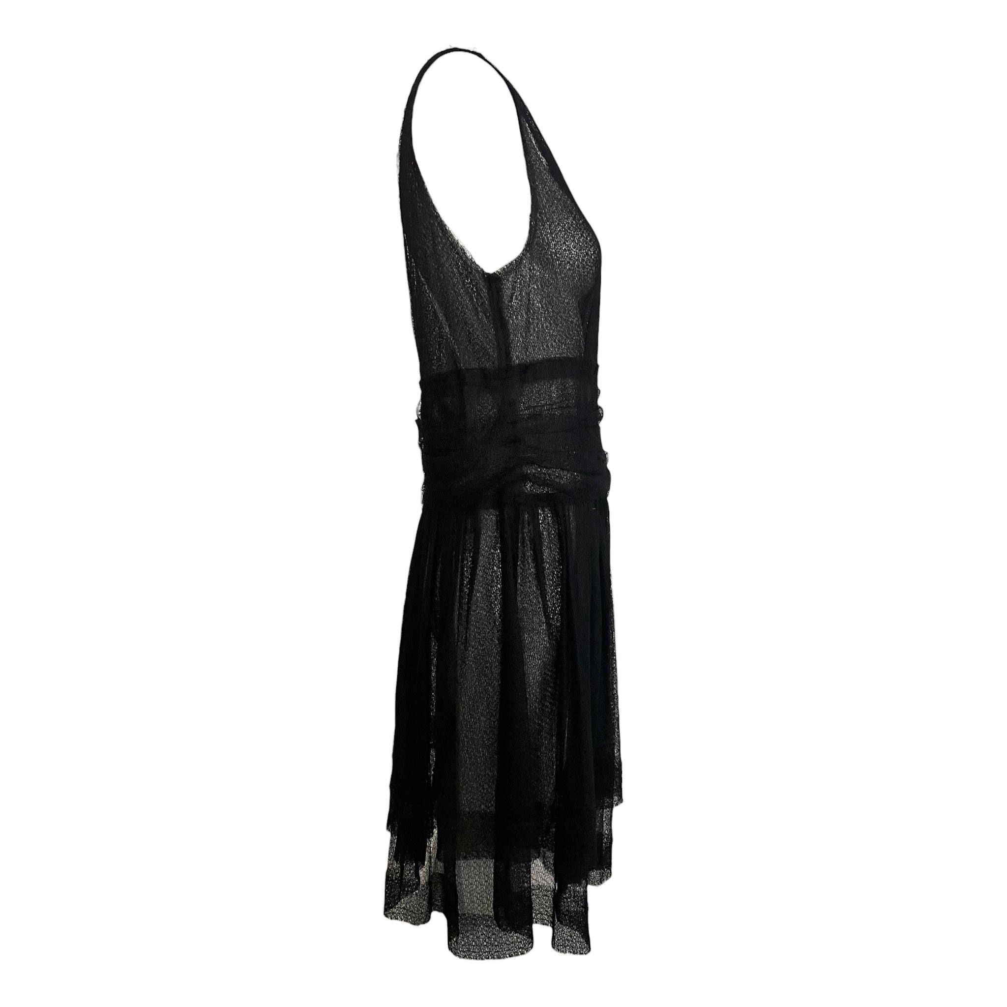 Fendi by Karl Lagerfeld S/S 2010 Black Lace Drop Waist Dress, side