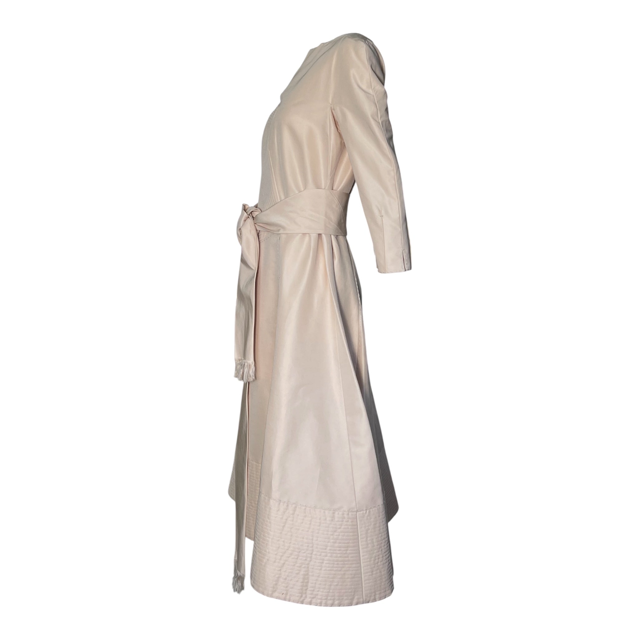 Chado Ralph Rucci S/S 2009 Champagne Silk Trapunto Dress, side 2
