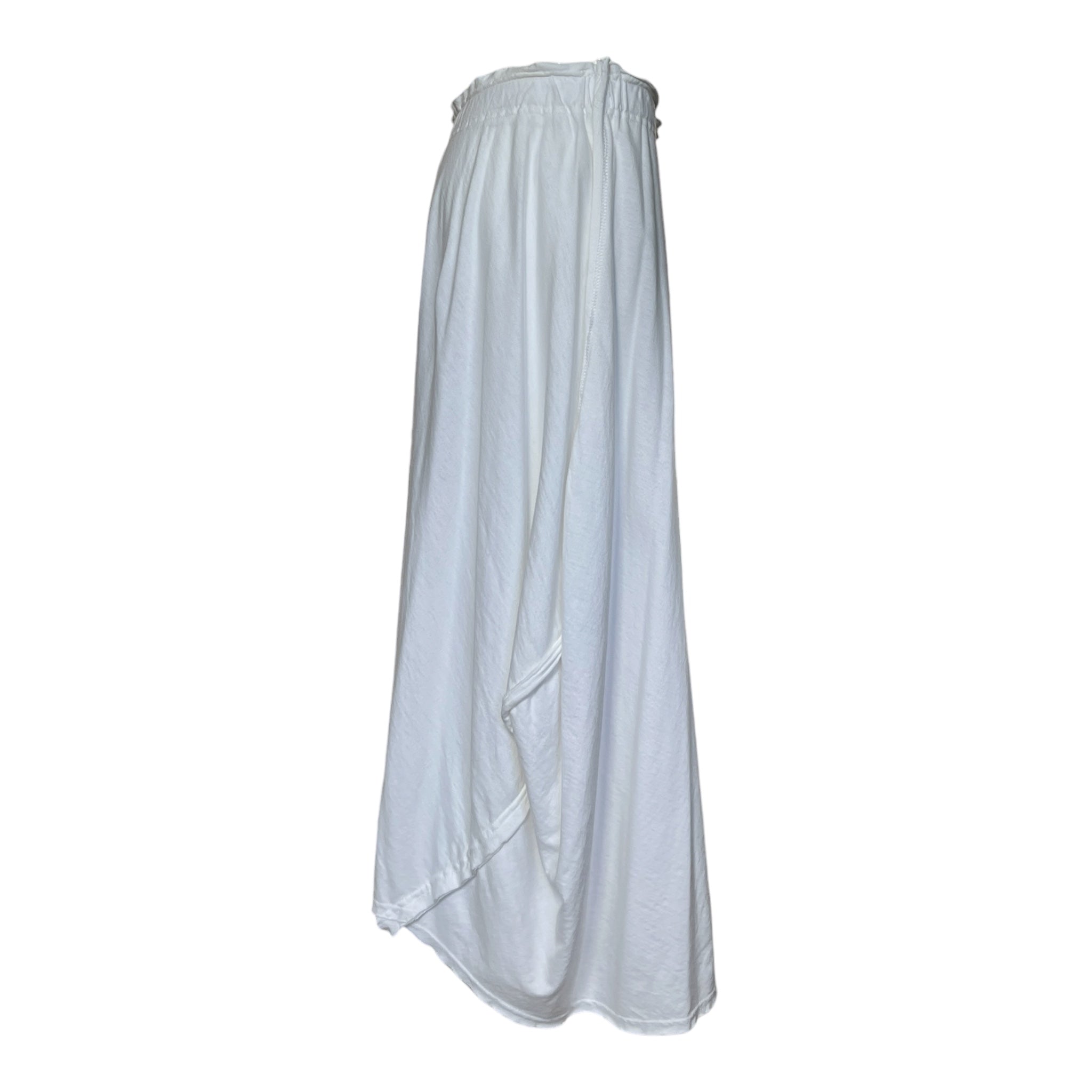 Comme des Garçons 2003 White Cotton Draped Jersey Skirt, side