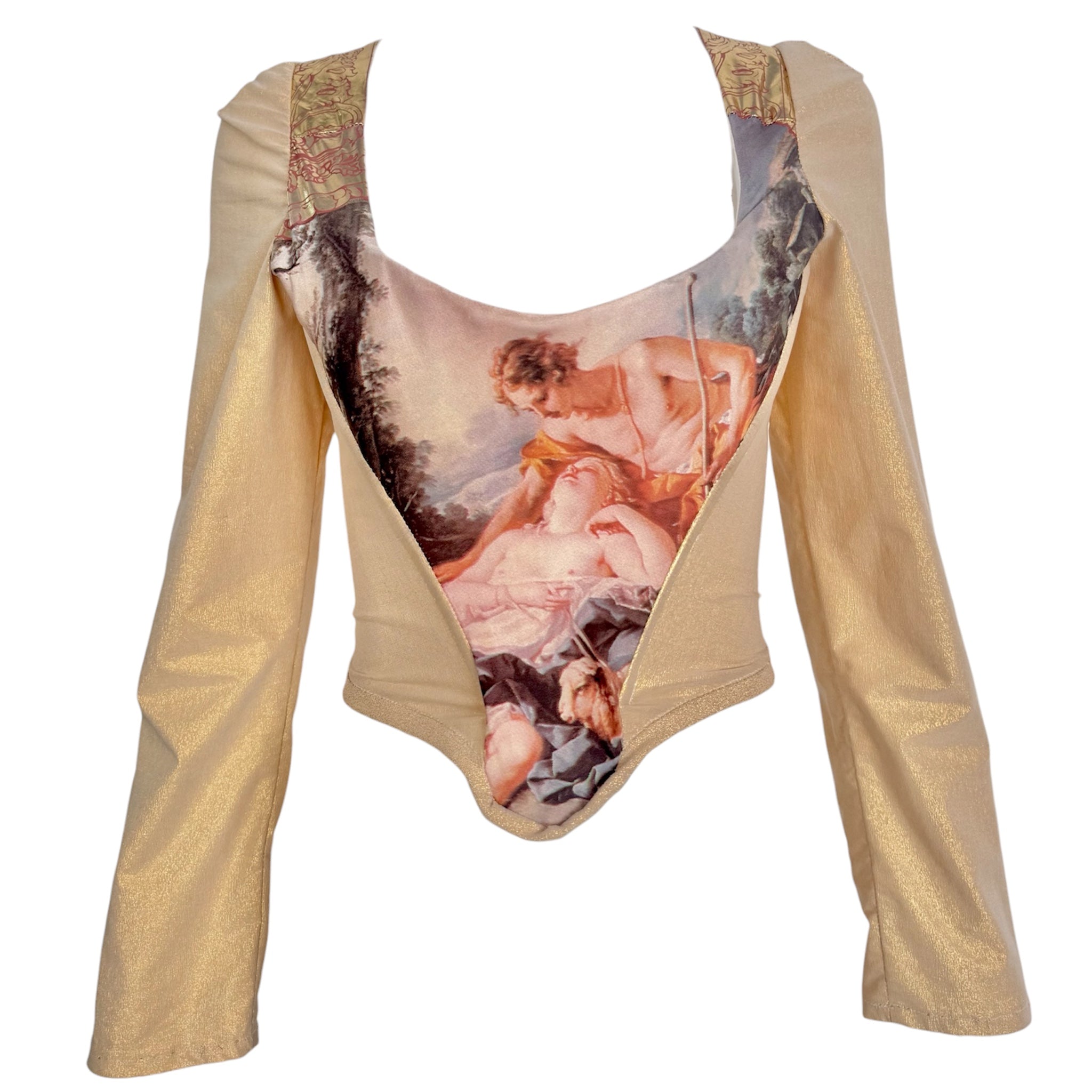 Vivienne Westwood A/W 1990-91 "Portrait" Collection Long Sleeve Gold Corset Top