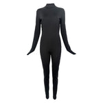 Thierry Mugler ACT IV 1990's Black Full Body Mock Neck Cat Suit