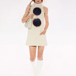 Courrèges F/W 2023 Oatmeal Cutout Mini Shift Dress, runway