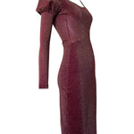 Vivienne Westwood 1990's Sexy Burgundy Lurex Dress, side