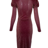 Vivienne Westwood 1990's Sexy Burgundy Lurex Dress, back