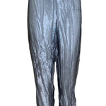 Krizia 90s Silver Sheer Crinkled Shirt & Pants Ensemble PANTS 5 of 6