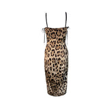 Dolce & Gabbana Y2K Iconic Silk Leopard Print Bustier Dress, back