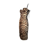 Dolce & Gabbana Y2K Iconic Silk Leopard Print Bustier Dress, side full