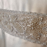 Amsale 1990's Champagne Duchess Satin A-Line Wedding Gown