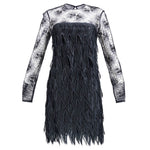 Vintage GALANOS 80s Lace Tiered Cocktail Dress