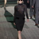 Tom Ford for Gucci Fall 2000 RTW Runway Black Wool Skirt with Velvet Pockets RUNWAY 2/5