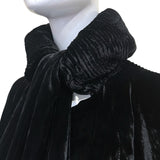 1920's Black Silk Velvet Opera Coat, collar