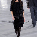 Chanel F/W 2005 Black Lightweight Metallic Tweed Cropped Jacket, runway