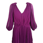 J. Mendel S/S 2013 Purple Romantic Ruffled Silk Long Sleeve Gown, top
