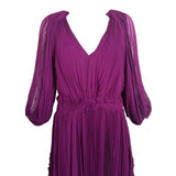 J. Mendel S/S 2013 Purple Romantic Ruffled Silk Long Sleeve Gown, top