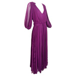 J. Mendel S/S 2013 Purple Romantic Ruffled Silk Long Sleeve Gown, side