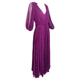 J. Mendel S/S 2013 Purple Romantic Ruffled Silk Long Sleeve Gown, side