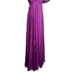 J. Mendel S/S 2013 Purple Romantic Ruffled Silk Long Sleeve Gown, skirt side