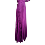 J. Mendel S/S 2013 Purple Romantic Ruffled Silk Long Sleeve Gown, skirt side