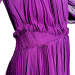 J. Mendel S/S 2013 Purple Romantic Ruffled Silk Long Sleeve Gown, waist