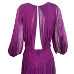 J. Mendel S/S 2013 Purple Romantic Ruffled Silk Long Sleeve Gown, top back