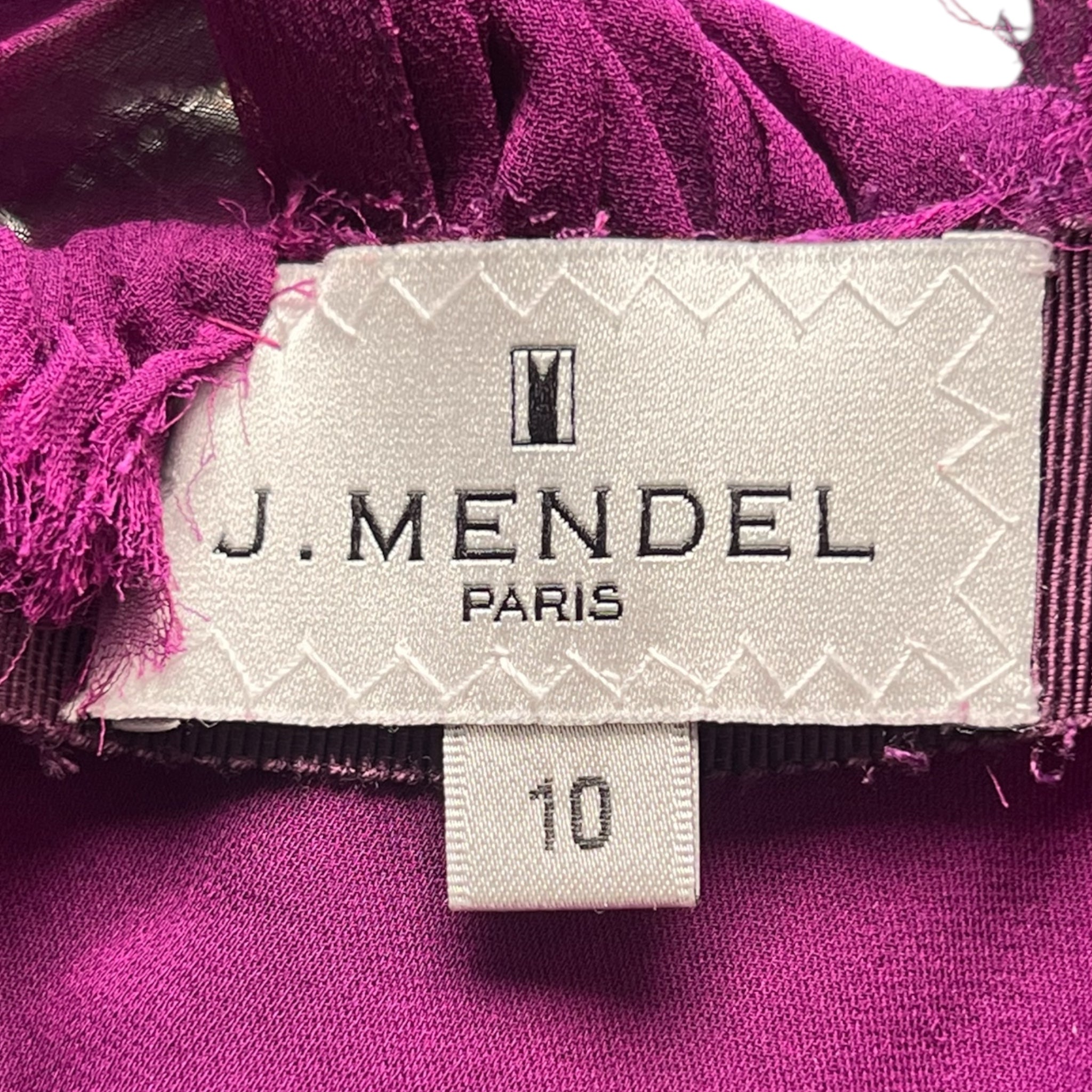 J. Mendel S/S 2013 Purple Romantic Ruffled Silk Long Sleeve Gown, label