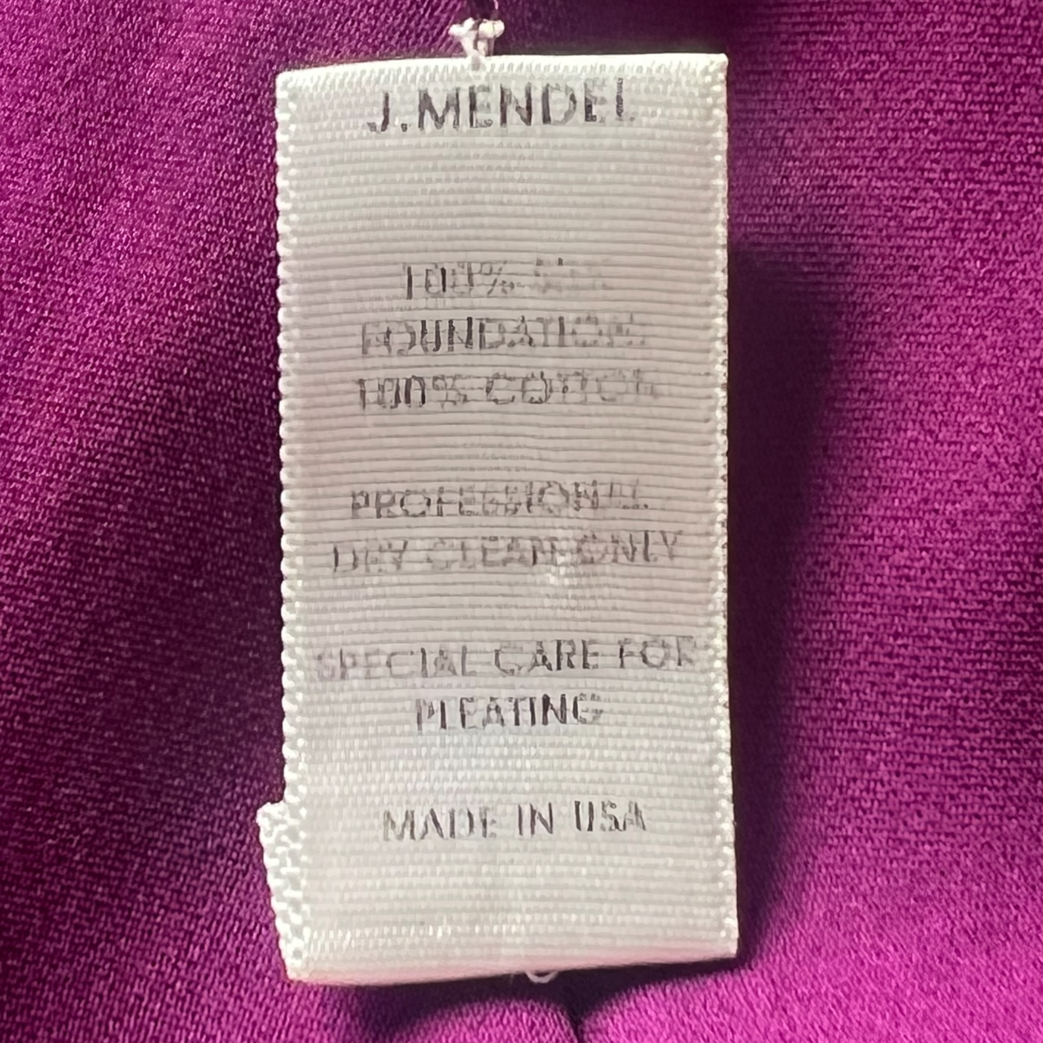 J. Mendel S/S 2013 Purple Romantic Ruffled Silk Long Sleeve Gown, tag