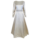 Amsale 1990's Champagne Duchess Satin A-Line Wedding Gown