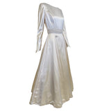 Amsale 1990's Champagne Duchess Satin A-Line Wedding Gown