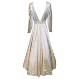 Amsale 1990's Champagne Duchess Satin A-Line Wedding Gown