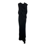 Rick Owens F/W 2019 "Larry" Black Crepe Draped Bias Dress, back