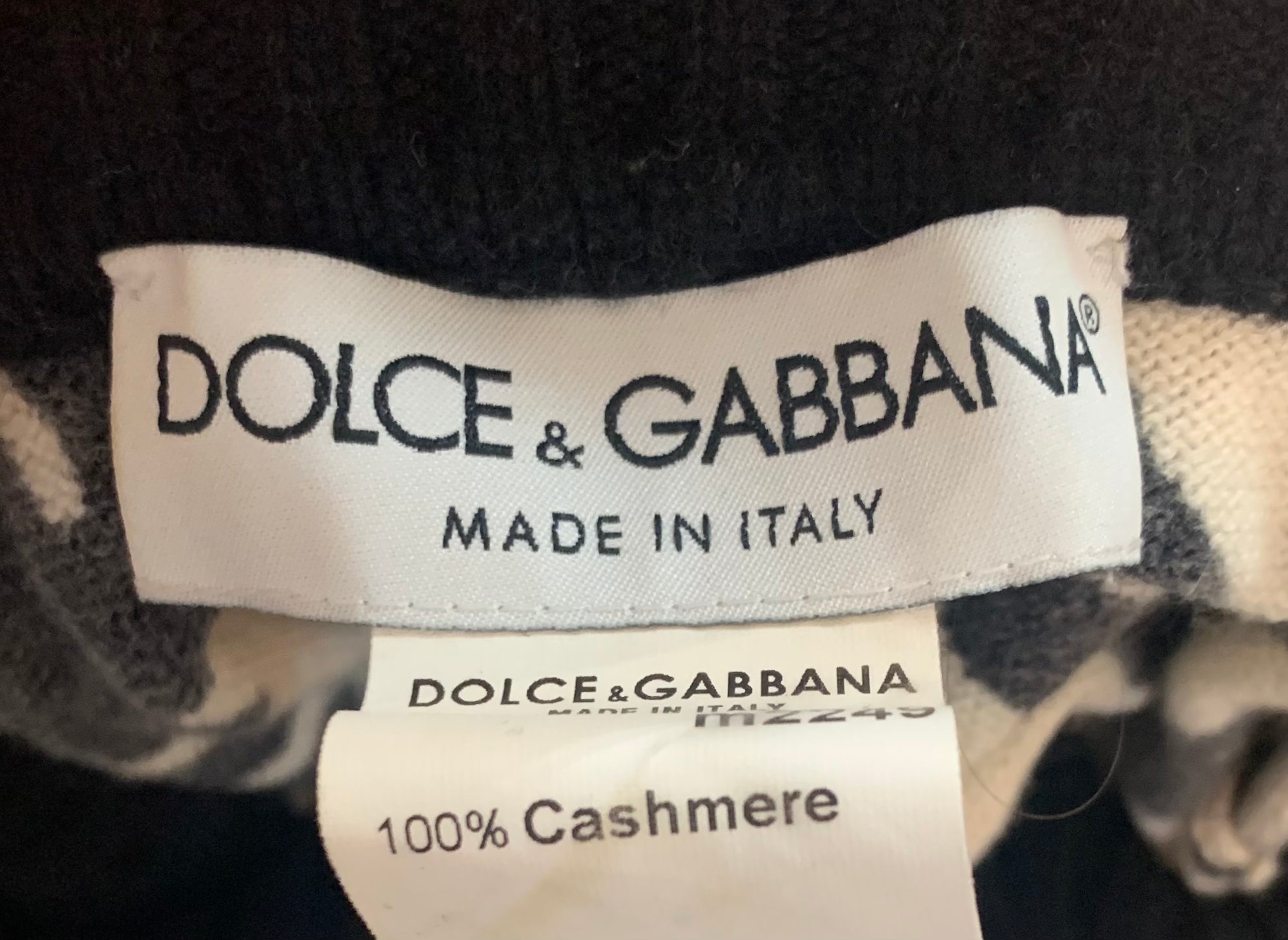 Dolce & Gabbana Y2K Zebra Stripes Cowl Neck Sweater Tank LABEL 5. of 5