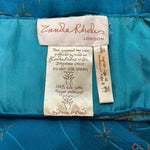 Zandra Rhodes 1970s Silk Turquoise Silk Screen Dress TAG PHOTO 5 OF 7