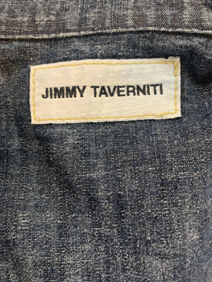 Jimmy Taverniti Y2K Military Inspired Faded Denim Jacket LABEL 6 of 6