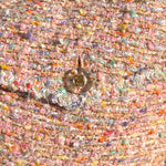 Chanel S/S 1997 Pink Multicolor Metallic Bouclé Tweed Coat, boucle close up