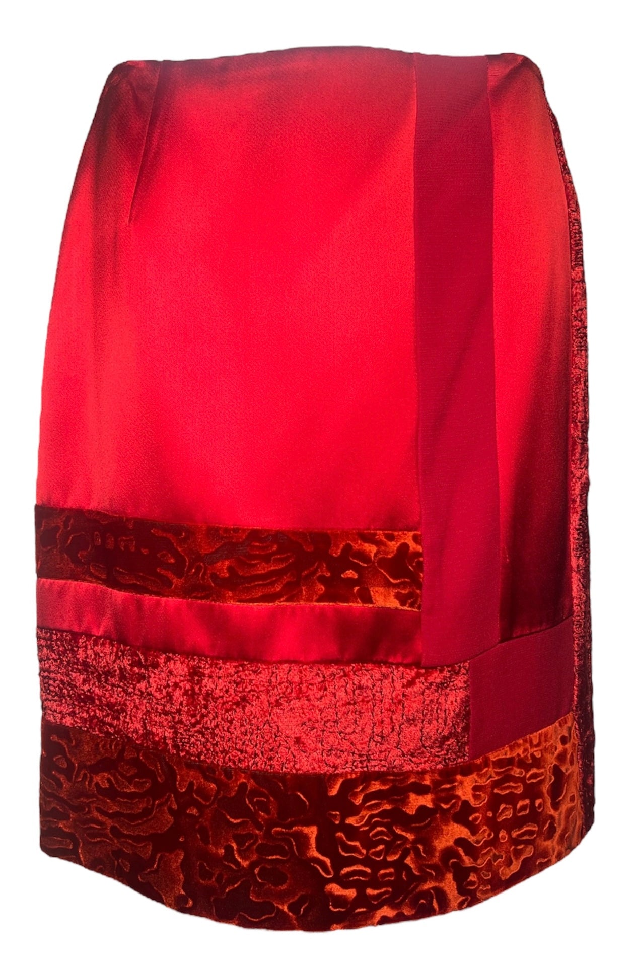 Christian LaCroix Bazar Crimson Velvet Multi-Design Skirt FRONT PHOTO 1 OF 8