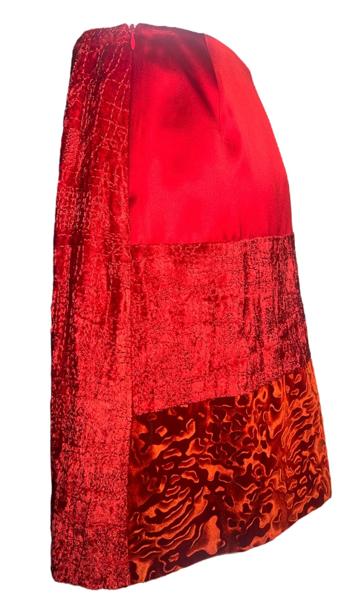 Christian LaCroix Bazar Crimson Velvet Multi-Design Skirt SIDE PHOTO 3 OF 8