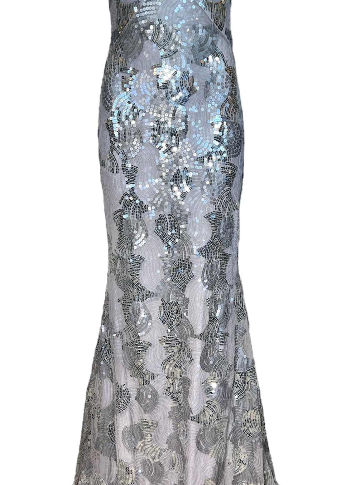 Lorena Sarbu 2011 RTW Silver Sequin Strapless Red Carpet Gown FRONT