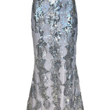 Lorena Sarbu 2011 RTW Silver Sequin Strapless Red Carpet Gown FRONT