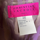  Christian Lacroix Avocado Green Double Breasted Skirt Suit Ensemble, NWT LABEL 7/8