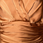  Christian Dior Haute Couture A/W 1987/1988 Copper Silk Ruched Blouse FRONT DETAIL 4/6