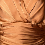  Christian Dior Haute Couture A/W 1987/1988 Copper Silk Ruched Blouse FRONT DETAIL 4/6