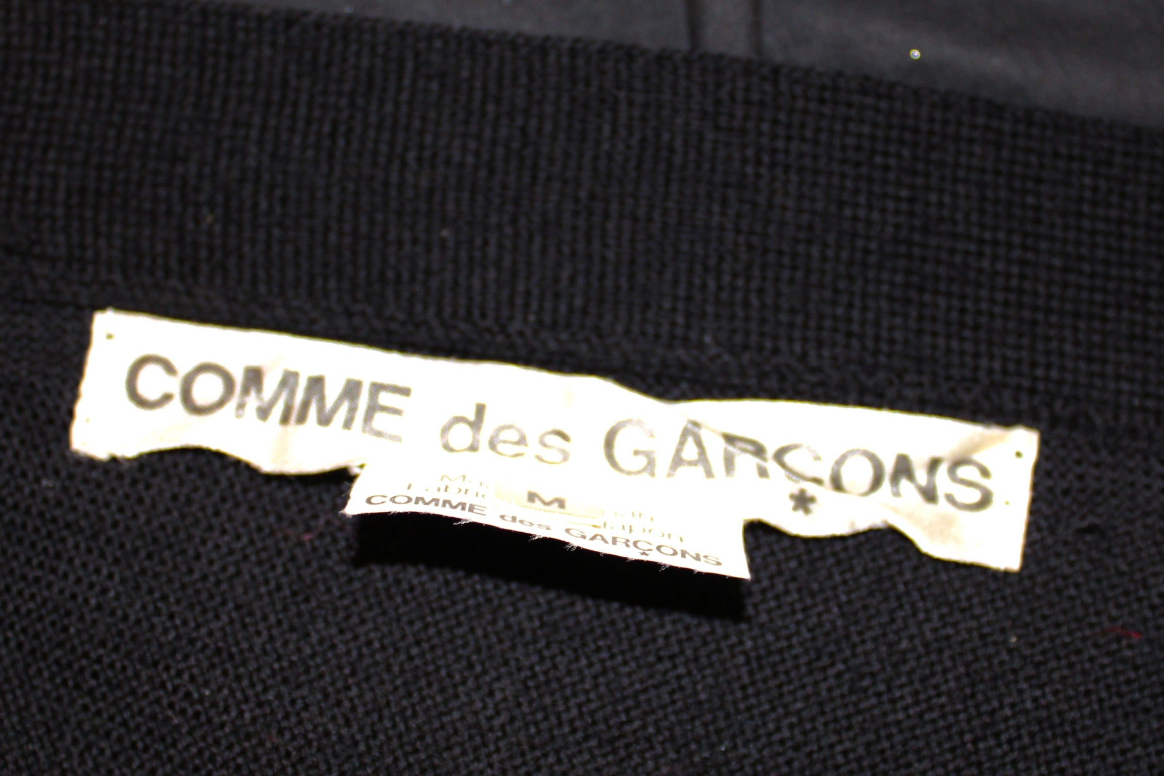 Comme Des Garcons A/W 2002 Black Wool Wrap Around Cardigan Sweater Dress, label