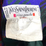 Yves Saint Laurent Rive Gauche Late '70s/ Early '80s Plaid  Silk Blouse + Pleated Wool Skirt Set SKIRT LABEL 7/11