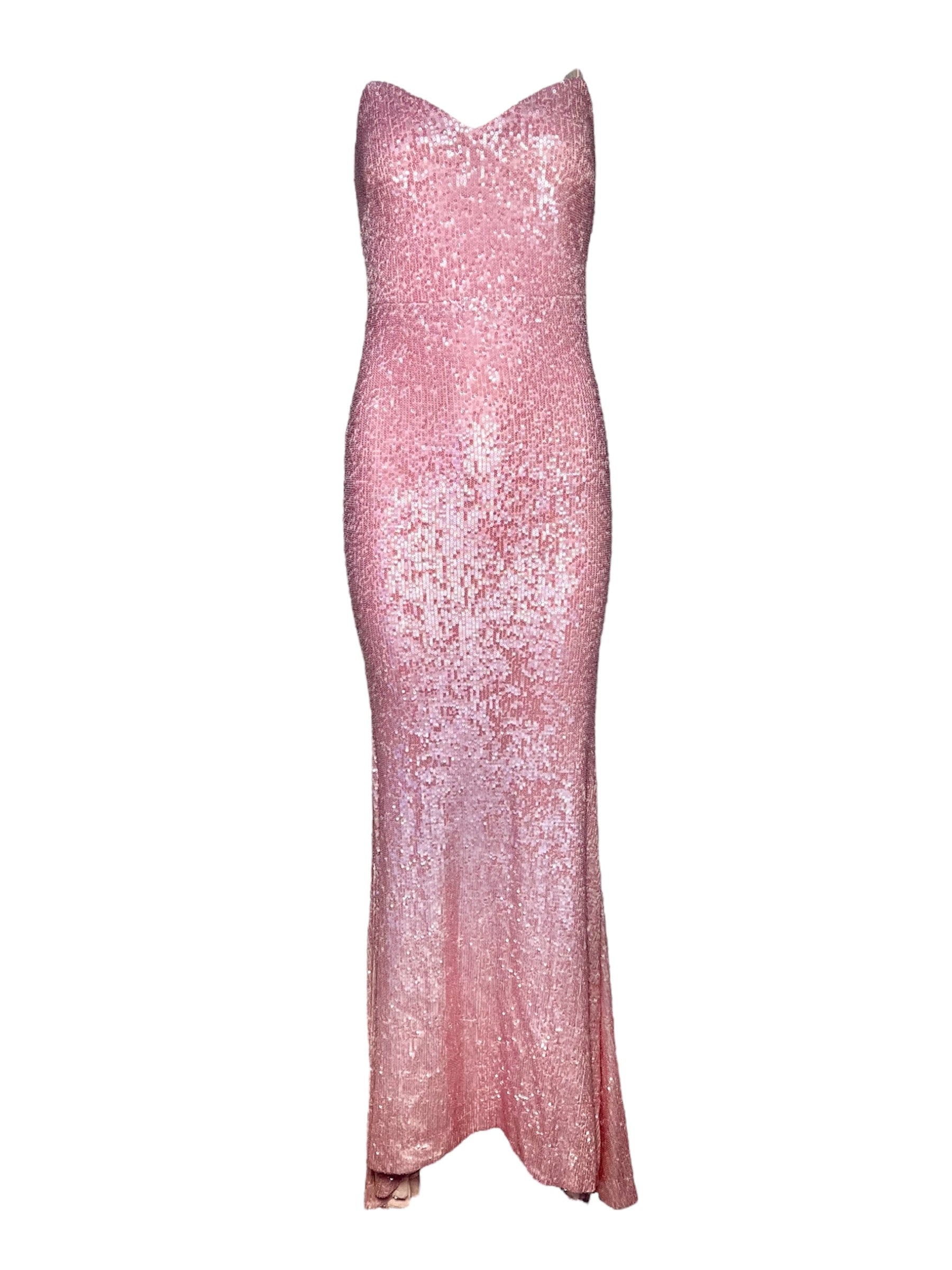 Donna Karan Pink Sequin Strapless Gown FRONT PHOTO 1 OF 6